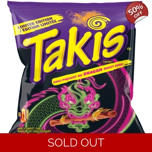 Takis Dragon Intense Spicy Sweet Chili Rolled Tortilla Chips - 90g Bag